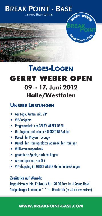 TAGES-LOGEN GERRY WEBER OPEN 09. - 17. Juni ... - BreakPoint