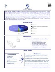 Divisiones al 2T11 Infraestructura Cadena de Valor - Casa Saba