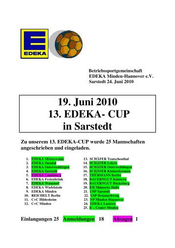 19. Juni 2010 13. EDEKA- CUP in Sarstedt