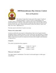 2007 Remembrance Day Literary Contest - Travel-Net ...