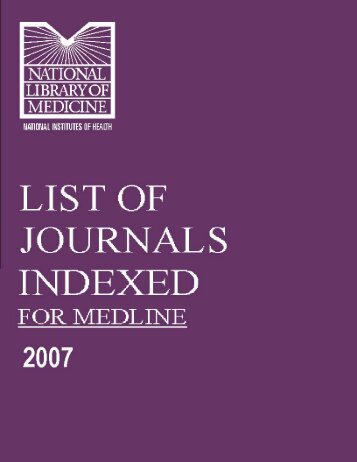 List of Journals Indexed for Medline