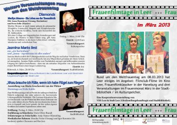 Frauenfilmtage in Leer + + + Frau Frauenfilmtage in Leer ... - VHS Leer