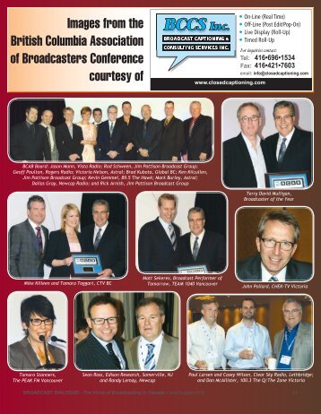Images from the British Columbia Association of Broadcasters ...