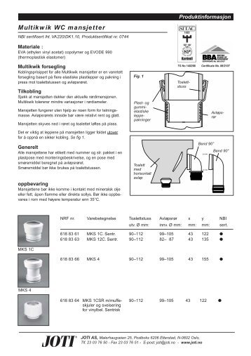 Multikwik WC mansjetter - Joti