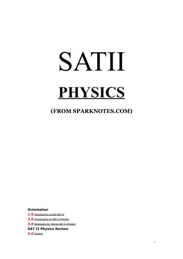 Introduction to SAT II Physics - FreeExamPapers