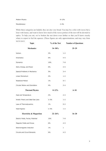 Introduction to SAT II Physics - FreeExamPapers