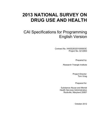 2013 NSDUH Questionnaire - Substance Abuse and Mental Health ...