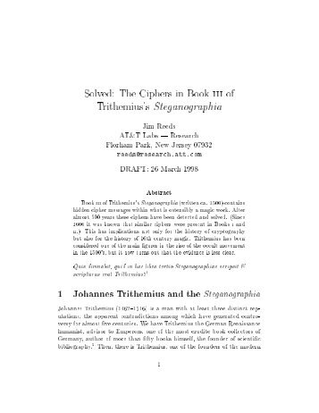 Solved: The Ciphers in Book III of Trithemius's Steganographia