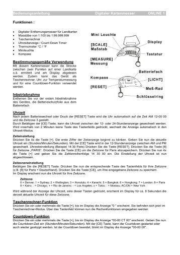 Bedienungsanleitung Digitaler Kartenmesser ... - Kasper & Richter