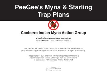 PeeGee's Myna & Starling Trap Plans - Canberra Indian Myna ...