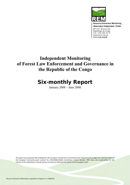 REM Rapport Annuel No. 1 OIF Congo Brazzaville - Forests Monitor