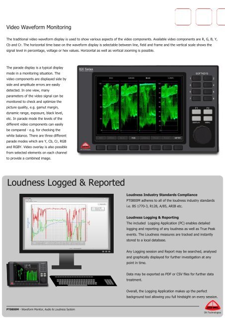 Waveform Monitor Audio & Loudness Logging