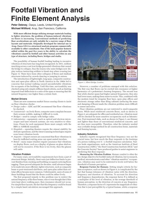 Footfall Vibration and Finite Element Analysis - Sound and Vibration ...