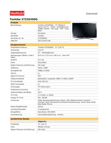 Toshiba 37Z3030DG - Weltbild.at