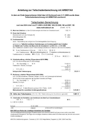 11. Anleitung zur Teilschadenberechnung - Methode Koch