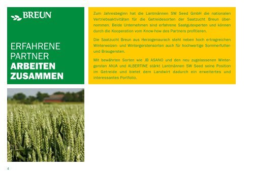 Sorten & Bestandsführung 13/14 - SW Seed GmbH