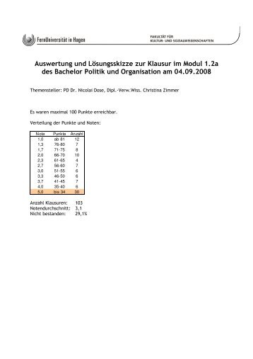 Auswertung und LÃ¶sungsskizze zur Klausur im Modul 1.2a des ...