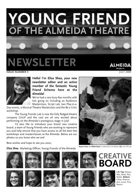 NEWSLETTER - Almeida Theatre