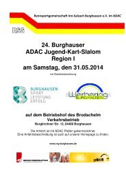 24. Burghauser ADAC Jugend-Kart-Slalom Region I am Samstag, den 31.05.2014