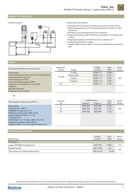 Systemkombinationen zur Nutzung von Holz – Pellets ... - Buderus