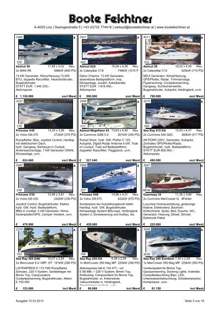 Gebraucht- boot katalog - Boote Feichtner