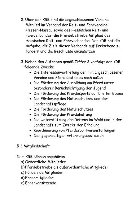 Satzung des Kreisreiterbundes Darmstadt-Dieburg e.V. - Krb-da-di.de