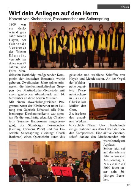 2. Dezember 2009 - Evangelische Martin-Luther-Gemeinde