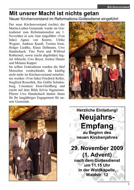 2. Dezember 2009 - Evangelische Martin-Luther-Gemeinde