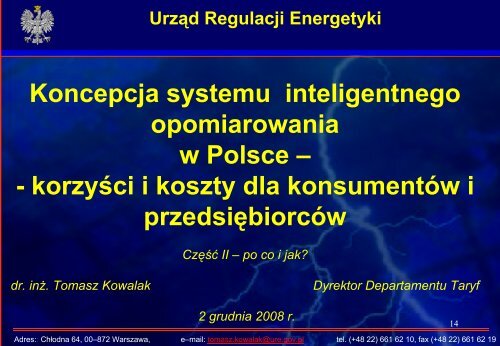 Prezentacja Smart Metering - UrzÄd Regulacji Energetyki