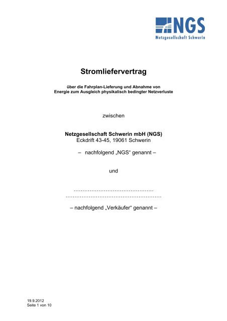 Stromliefervertrag_2013 - Stadtwerke Schwerin