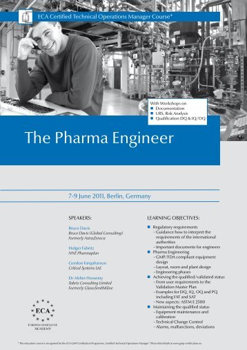 The Pharma Engineer - European Compliance Academy