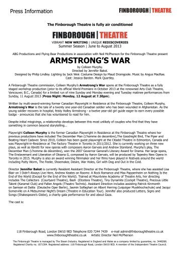 ARMSTRONG'S WAR - Finborough Theatre