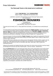 Production Press Release - Finborough Theatre