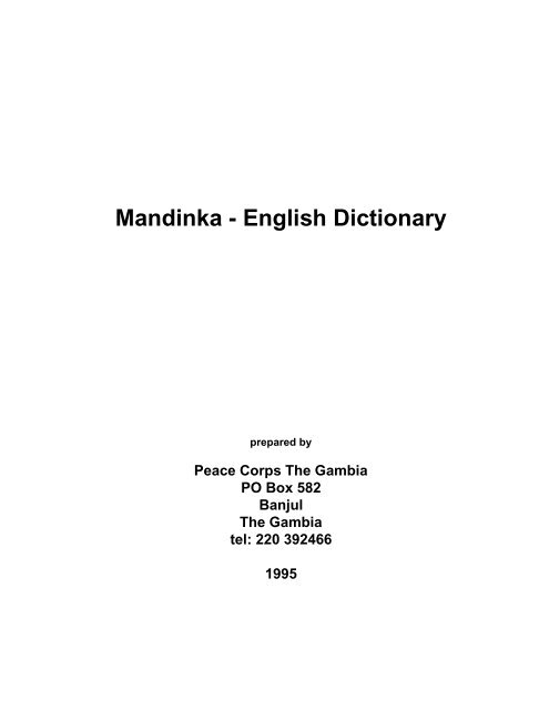 Mandinka - English Dictionary - Africanculture.dk