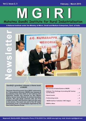 Newsletter Feb-March 2010 MGIRI.cdr - Mahatma Gandhi Institute ...