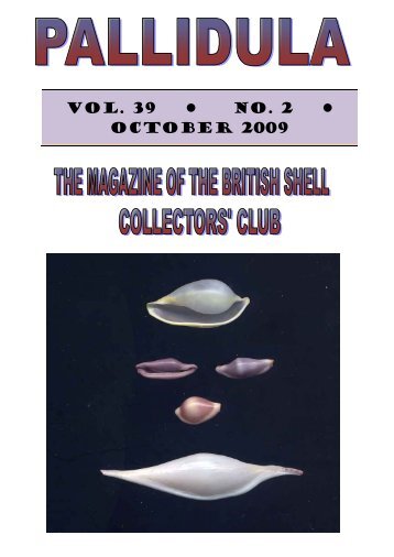 VOL. 39 NO. 2 OCTOBER 2009 - British Shell Collectors' Club