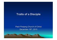 Traits of a Disciple by elder Winston Chong - Pasir Panjang Church ...