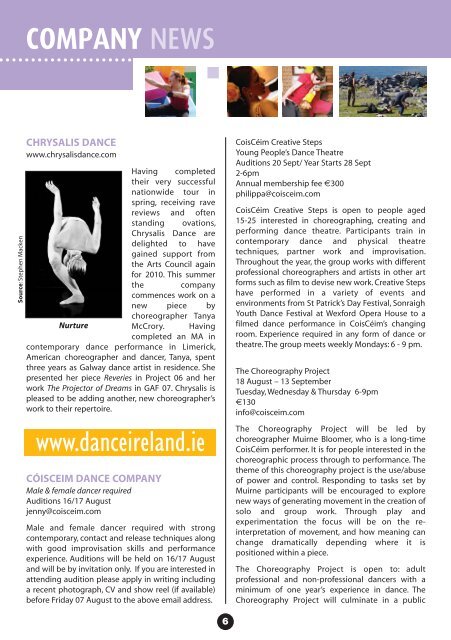 August 2009 Newsletter:January 2008 Newsletter ... - Dance Ireland