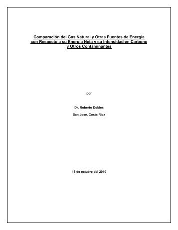 Comparación del Gas Natural y Otras Fuentes de Energía - AMCHAM