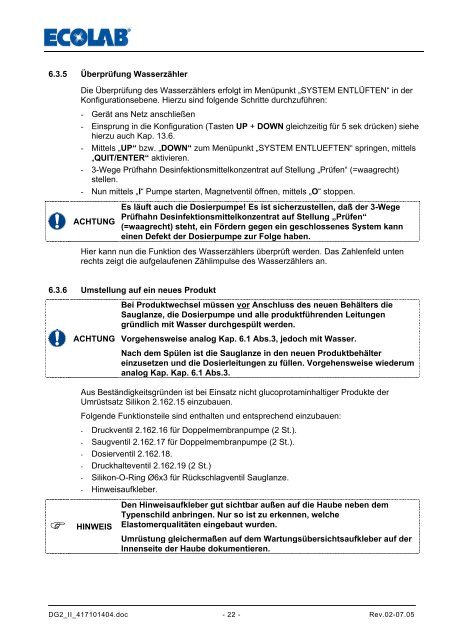 DG2 (Rev.II) - Ecolab Healthcare