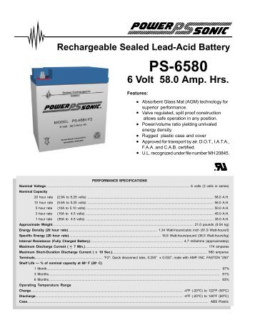 Spec Sheet - Battery Web