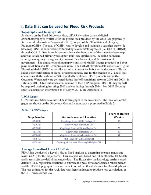 Discovery Report - Ohio Department of Natural Resources