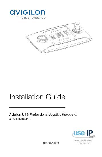 Avigilon USB Professional Joystick Keyboard ACC-USB ... - Use-IP
