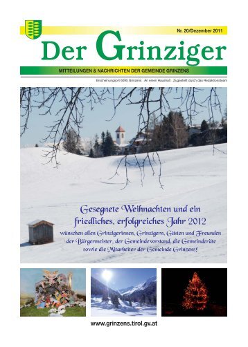 Der Grinziger Ausgabe 20 (7,28 MB) - Gemeinde Grinzens - Land Tirol