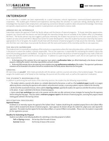 Internship Proposal (pdf) - Gallatin School of Individualized Study