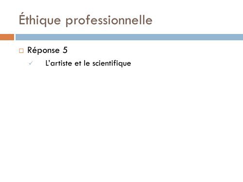 L'Éthique professionnelle