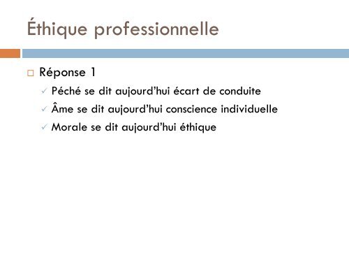 L'Éthique professionnelle