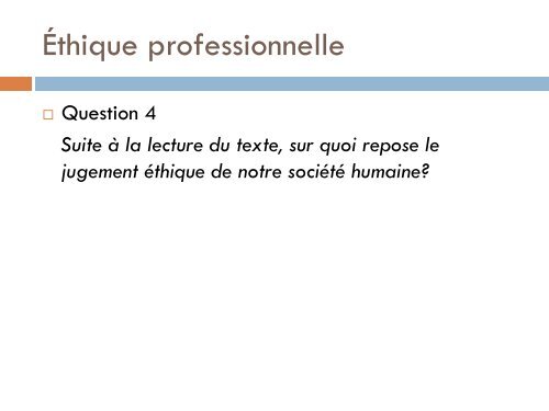 L'Éthique professionnelle