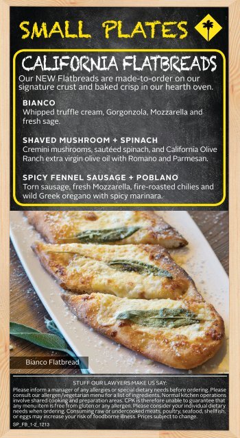 California pizza sale kitchen menu