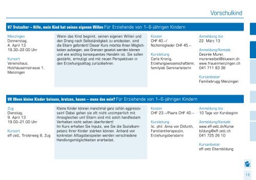 Elternbildung - Frauenzentrale Zug